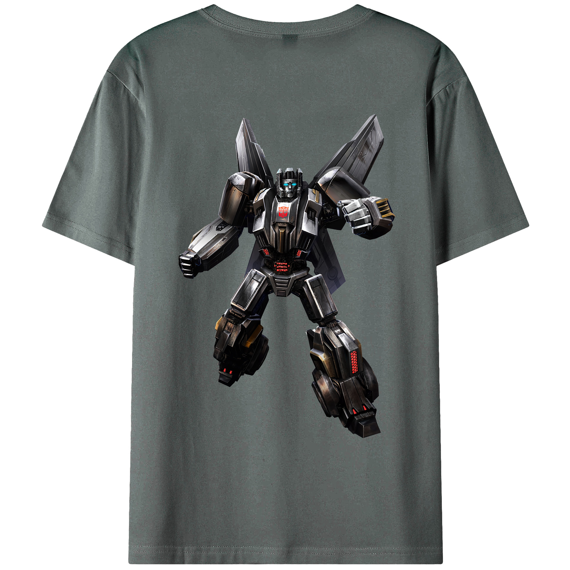 （画像用） Transformers トランスフォーマー 綿100％ メンズ半袖Tシャツ（バックプリント） 通気性